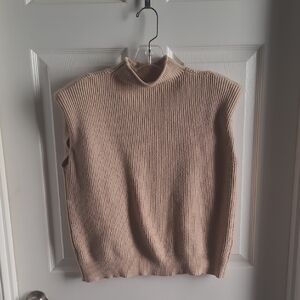 Tan Sleeveless Turtleneck Sweater
